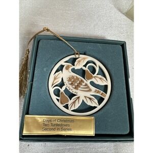 Lenox 12 Days of Christmas Partridge in a Pear Tree Porcelain Ornament 1987